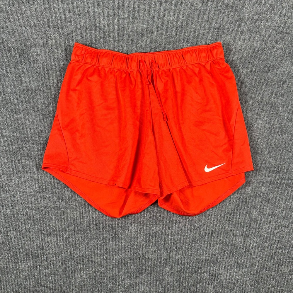 Nike Shorts Womens Size L Orange Dri-FIT Running Athletic Lightweight Casual